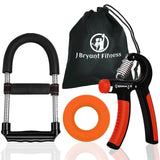 Set of 3 Multifunction Hand Grip Wrist Strengthener Forearm Grip Workout Kit Adjustable Hand Gripper Exerciser Fitness Equipment