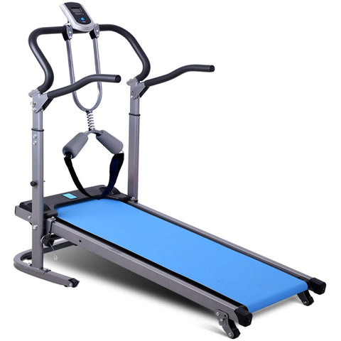 New Home Mechanical Treadmill with Safety Belt Foldable Mini Mute Treadmill Shock Absorption/Handrail Lifting Adjustment