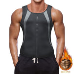 Men Sauna Suit Waist Trainer for Weight Loss Neoprene Sweat Body Shaper Compression Workout Tank Top Vest with Zipper Women