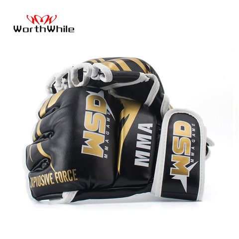 WorthWhile PU Half Finger MMA Gloves for Men Kicki Boxing Karate Muay Thai Guantes De Boxeo Free Fight Sanda Training Equipment