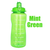 QuiFit 2L 3.8L Gallon Tritan Sports Water bottle with Straw Big Protein Shaker Drink Bottles Gourd Cup jug BPA Free Outdoor GYM