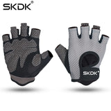 SKDK Half finger Elastic Fitness Gym Gloves Silicone Anti-slip Breathable BodyBuilding Workout Crossfit Gloves Guantes Gimnasio