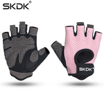 SKDK Half finger Elastic Fitness Gym Gloves Silicone Anti-slip Breathable BodyBuilding Workout Crossfit Gloves Guantes Gimnasio