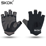 SKDK Half finger Elastic Fitness Gym Gloves Silicone Anti-slip Breathable BodyBuilding Workout Crossfit Gloves Guantes Gimnasio