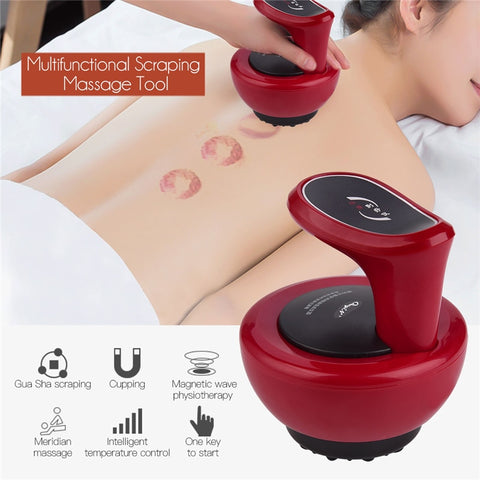 Electric Body Guasha Scraping Negative Pressure Cupping Machine Meridian Dredge Acupoint Suction Massage Magnetic Therapy Device