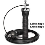 Fitness Speed Weighted Jump Rope Set Adjustable Skipping Ropes Pro Ball Bearings Anti-Slip Handles 2.5mm/3.4mm Black Rope