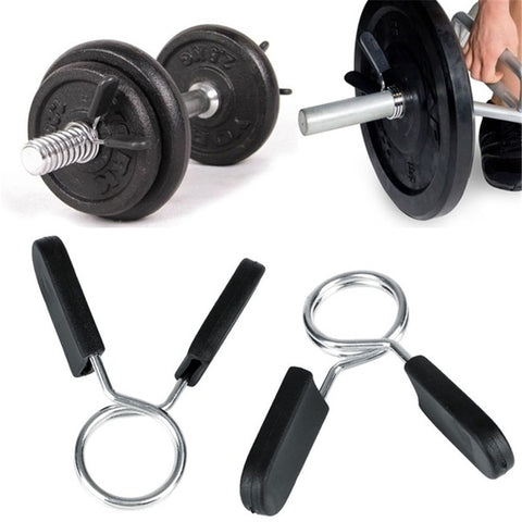 1 Pair 25mm Barbell Clamp Spring Collar Clips Gym Weight Dumbbell Lock Standard Lifting Kit