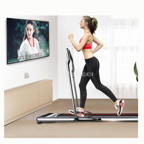 Foldable Electric Treadmill With Mini Handrail Electric Running Training Fitness Treadmill Intelligent Body Sensing Home Fitness