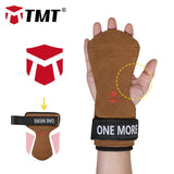 TMT Weight Lifting Palm Protector Wrist Wraps Support Hand Grips Gym Crossfit Training Gloves Pull Up Wristbands Fitness Barbell