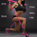 New Pilates Bar Kit With Resistance Band Adjustable Pilates Exercise Stick Toning Bar For Fitness Home Yoga Gym Body Gear
