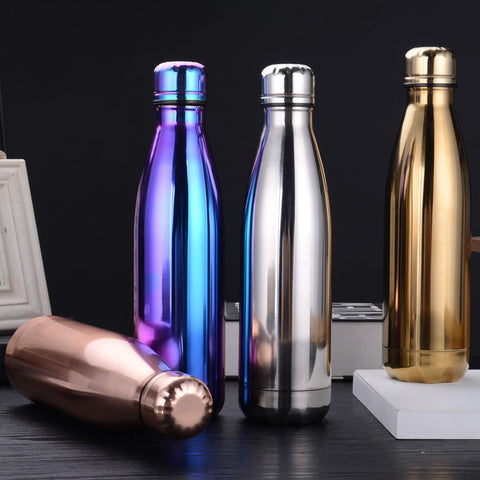 500ml Stainless Steel Water Bottle Cola Shape Thermos Double-Wall Insulated Vacuum Flask leakproof Bottle for Sports Gym Fitness