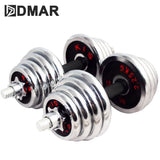 DMAR 15kg Electroplate Dumbbells Set Weights For Fitness Weightlifting Crossfit quipment Barbell Gym Muscle Strength Exercise