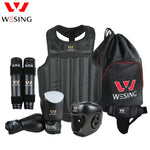 Wesing Martial Arts Sanda Kit 6 Piece Set MMA Boxing Gloves Protective Gear Helmet Shin Guards Groin Support Body Guards 2019