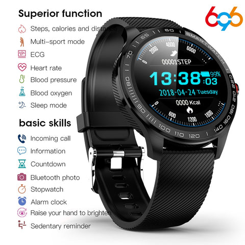 696 L9 Full touch Smart Watch Men ECG+PPG Heart Rate Blood Pressure oxygen Monitor IP68 Waterproof Bluetooth Smart Bracelet