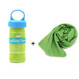 2pcs Outdoor Rapid Cooling Sport Towel Multi-purpose Microfiber Face Towel Washcloth Quick-Dry Ice Towels with Bottle Organizer