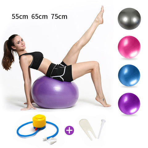 Sports Yoga Balls Fitness Balance Ball Pelota Pilates Equipment Exercise Gym Ball New Balance Women With Pump 55cm 65cm 75cm