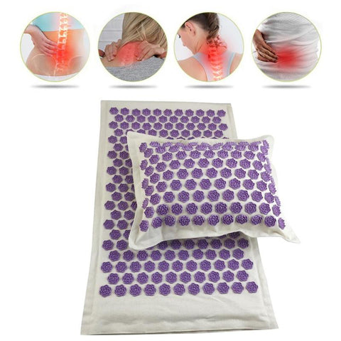 Lotus Spike Acupuncture Massager Mat Cushion Back Pain Relief Body Tension Yoga Mats Pillow Cushion Health Care Acupuncture Mat