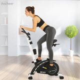 ANCHEER 8 level Bike Trail Folding Magnetic Upright Bike Bluetooth Spinning Exercise Bike Training Apparatus Bicycle Trailer