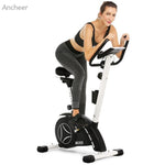 ANCHEER 8 level Bike Trail Folding Magnetic Upright Bike Bluetooth Spinning Exercise Bike Training Apparatus Bicycle Trailer