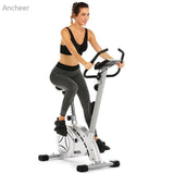 ANCHEER 8 level Bike Trail Folding Magnetic Upright Bike Bluetooth Spinning Exercise Bike Training Apparatus Bicycle Trailer