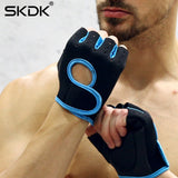 SKDK Gym Fitness Gloves Breathable Body Building Training Wrist Gloves Weight Lifting Silica Gel Anti-Skid Sports Workout Gloves