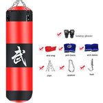 60-120cm Training Sandbag MMA Boxing Punching Bag Empty Sports Kick Boxing Muay Thai Sandbag & Hand Wraps & Gloves(Buy 1 Get 8)