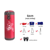 60-120cm Training Sandbag MMA Boxing Punching Bag Empty Sports Kick Boxing Muay Thai Sandbag & Hand Wraps & Gloves(Buy 1 Get 8)