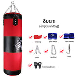 60-120cm Training Sandbag MMA Boxing Punching Bag Empty Sports Kick Boxing Muay Thai Sandbag & Hand Wraps & Gloves(Buy 1 Get 8)