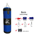 60-120cm Training Sandbag MMA Boxing Punching Bag Empty Sports Kick Boxing Muay Thai Sandbag & Hand Wraps & Gloves(Buy 1 Get 8)