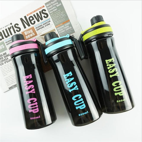 Plastic Sports Water Bottle Men Gym Fitness Protein Shaker Bottle BPA free Portable Drinking Bottle 800ml Large capacity