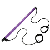 Portable 2 Foot Loops Lightweight Trainer Pilates Bar Stick with Resistance Band for Gym Home Fitness Sports Body Workout