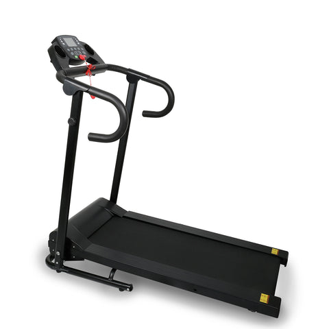 Compact Folding Treadmill 1100W Running Jogging Machine for Home with LCD Display Pad Holder