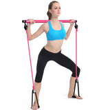 Pilates Bar Kit With Resistance Band Adjustable Pilates Exercise Stick Toning Bar For Fitness Home Yoga Gym Body Gear