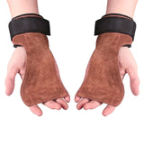 New Gym Fitness Hand Grip Wrist Wraps Support Crossfit Deadlifts Training Adjustable Padded Cowhide Weight Lifting Gloves