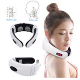 USB Rechargable Neck Massager Electric Pulse Cervical Vertebra Impulse Massage Acupuncture Magnetic Therapy Relief Pain Tool