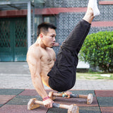 30cm/40cm/50cm 1Pair Fitness Push-Up Stands Bars Gym Training Chest H Shaped Rack Wooden Handstand Parallel Bar Double Rod M2128