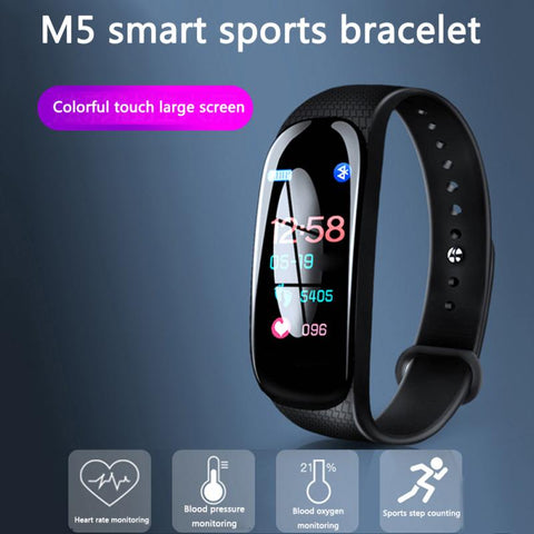 2019 Newly M5 Smart Bracelet Upgrade Sports Bracelet Heart Rate Blood Pressure Oxygen Monitoring Call Reminder Color Screen Band