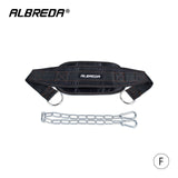 ALBREDA NEW Weight Lifting Drop Shipping Dip belt Gym Dumbbells  Belt Fitness Equipment  Strength Pull up Load belt Power Gym