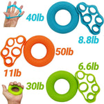 2pcs/set Finger Stretcher Silicone Hand Grip Strengthener Finger Resistance Bands Hand Extensor Exercise Strength Trainer Set