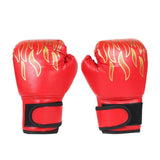 1 Pair Kids Children Boxing Gloves Professional Flame Mesh Breathable PU Leather Flame Gloves Sanda Boxing Training Glove