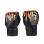 1 Pair Kids Children Boxing Gloves Professional Flame Mesh Breathable PU Leather Flame Gloves Sanda Boxing Training Glove