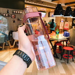 Originality water bottle Square Transparent gym bottle Portable Drink bottle Seal up Leak-proof Outdoor Sport Travel Plastic cup