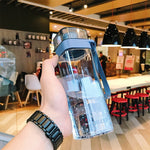 Originality water bottle Square Transparent gym bottle Portable Drink bottle Seal up Leak-proof Outdoor Sport Travel Plastic cup