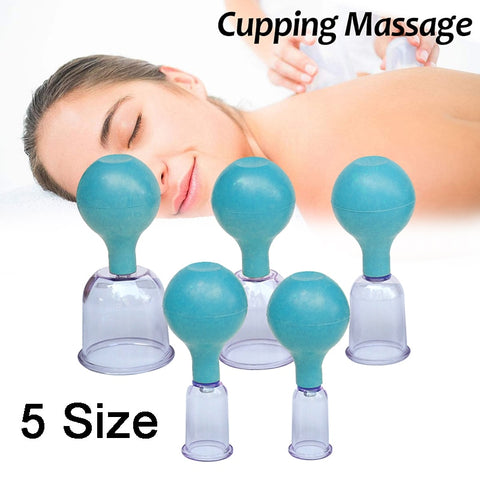 Rubber Vacuum Cans Chineses Cuppings Massage Cups Anti Cellulite Cuppings Massage Vacuum Therapy Set of Family Body Massage Tool