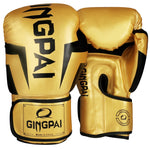 Good Quality Golden adult kick boxing gloves muay thai luva de boxe Training fighting men women boxing glove Grappling MMA glove