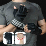 Fitness Gloves Men Women Pair Weight Lifting Gloves Belt Breathable Gym Sports Heavyweight Body Building Training Gloves S M L