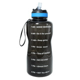 BuildLife 1.3L 2L Tritan Water Bottle With Straw Time Marker BPA Free Sports And Fitness Kettle Outdoor Gym Insulation Bottles