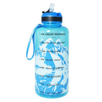 BuildLife 1.3L 2L Tritan Water Bottle With Straw Time Marker BPA Free Sports And Fitness Kettle Outdoor Gym Insulation Bottles