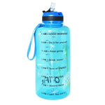 BuildLife 1.3L 2L Tritan Water Bottle With Straw Time Marker BPA Free Sports And Fitness Kettle Outdoor Gym Insulation Bottles