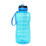 BuildLife 1.3L 2L Tritan Water Bottle With Straw Time Marker BPA Free Sports And Fitness Kettle Outdoor Gym Insulation Bottles